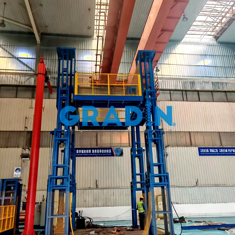 10-ton four-post synchronized assembly platform in a Saudi Arabian aerospace facility.