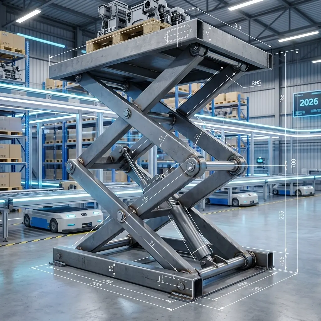 heavy duty scissor lift torsional rigidity guide